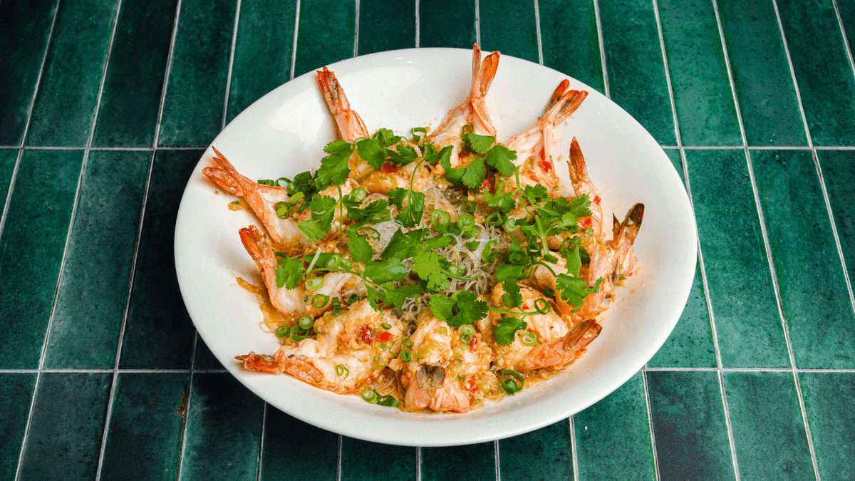 Garlic Prawns with Glass Noodles
